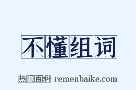 不懂组词是什么意思的图片